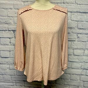 Adrianna Papell Pink with Tiny Hearts Top Size Medium